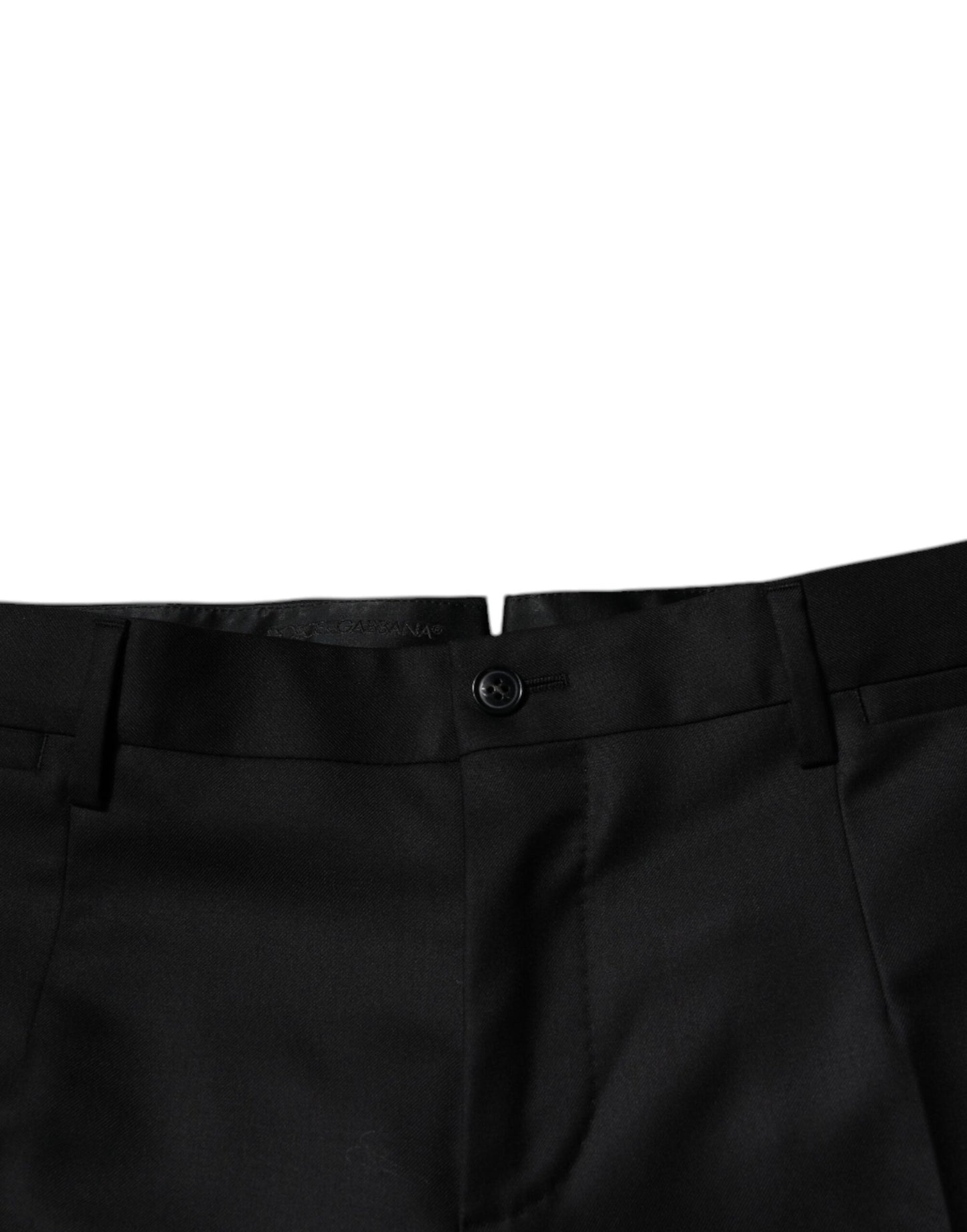 Dolce & Gabbana Black Wool Tapered Formal Dress Pants