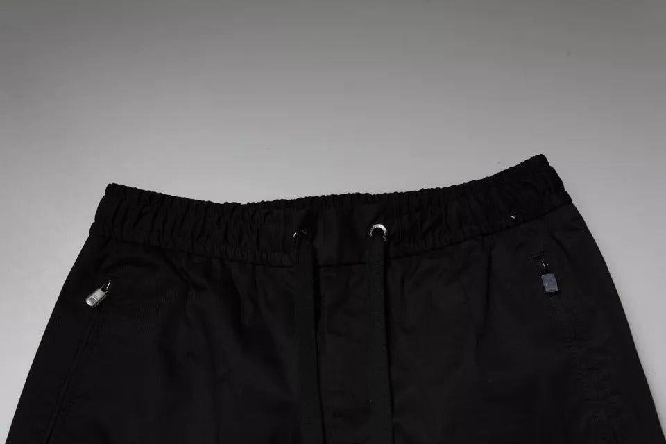 Dolce & Gabbana Black Cotton Stretch Skinny Sweatpants Pants