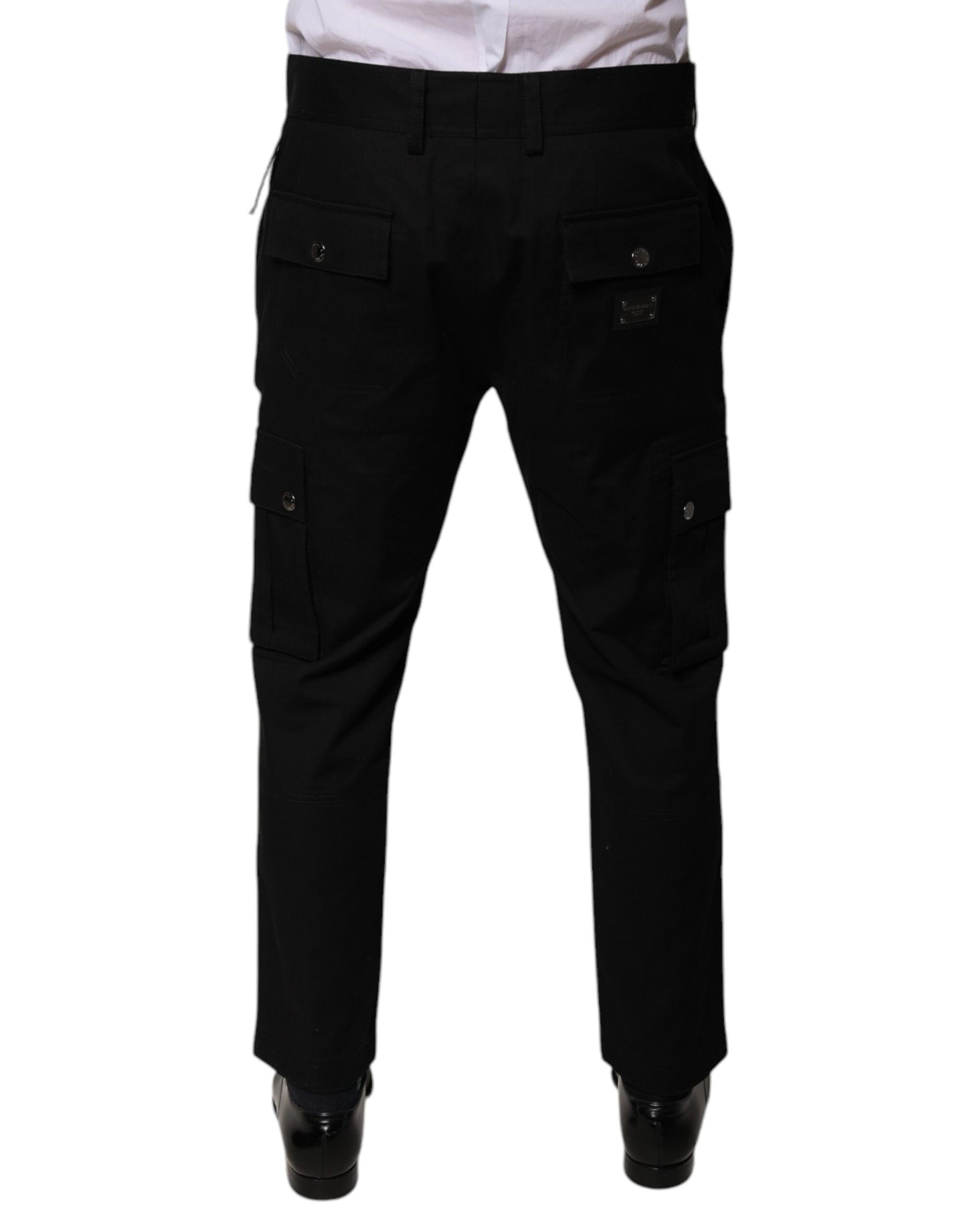 Dolce & Gabbana Black Cotton Cargo Tapered Pants