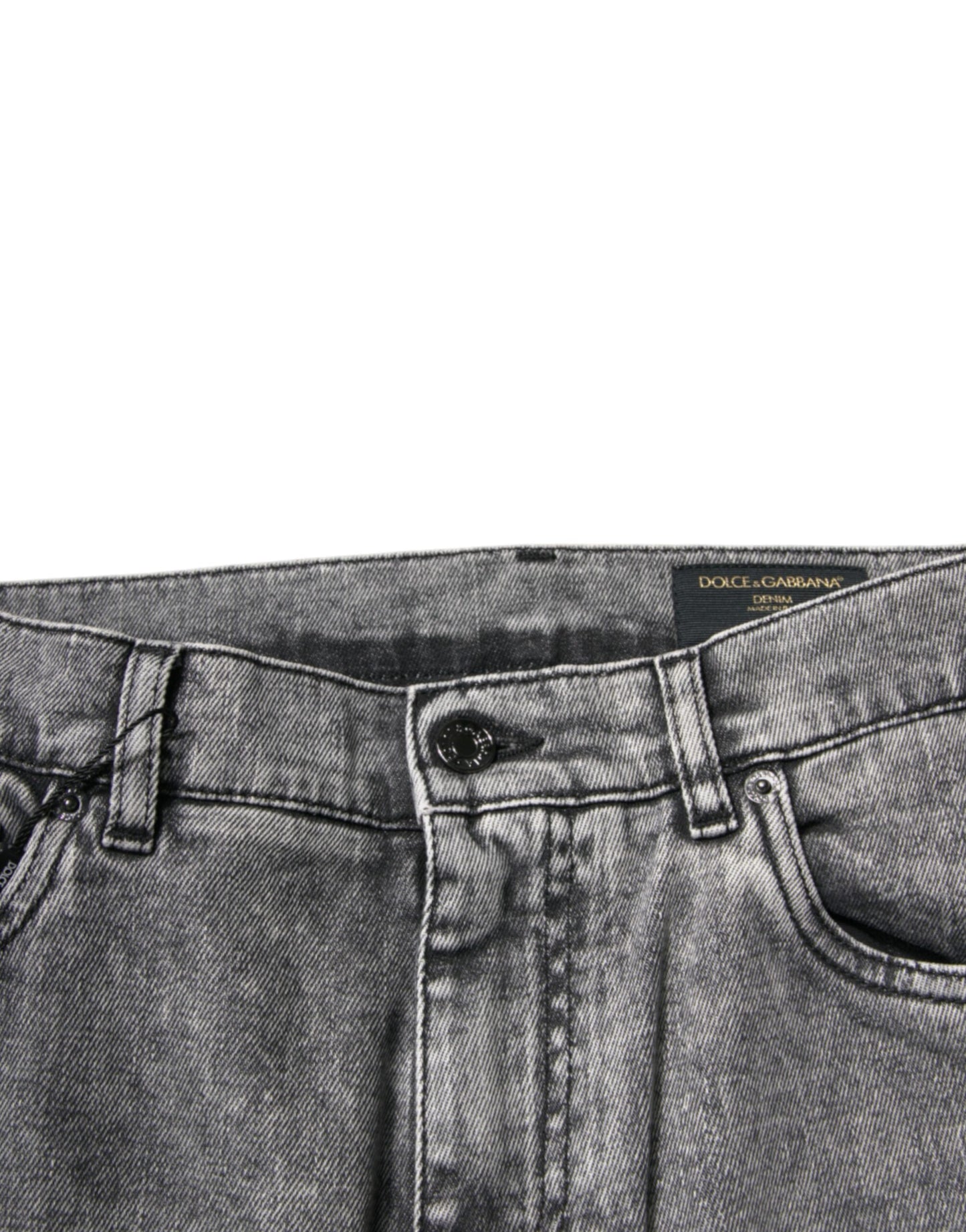 Dolce & Gabbana Gray Washed Cotton Skinny Denim Jeans