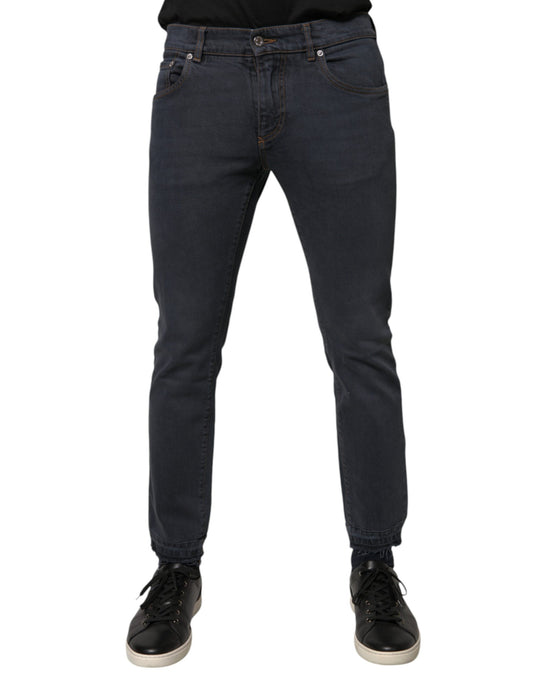 Dolce & Gabbana Dark Gray Cotton Skinny Denim Jeans