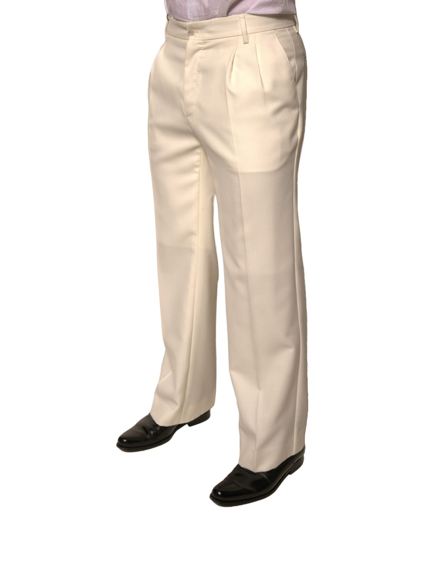 Dolce & Gabbana Off White Straight Dress Pants