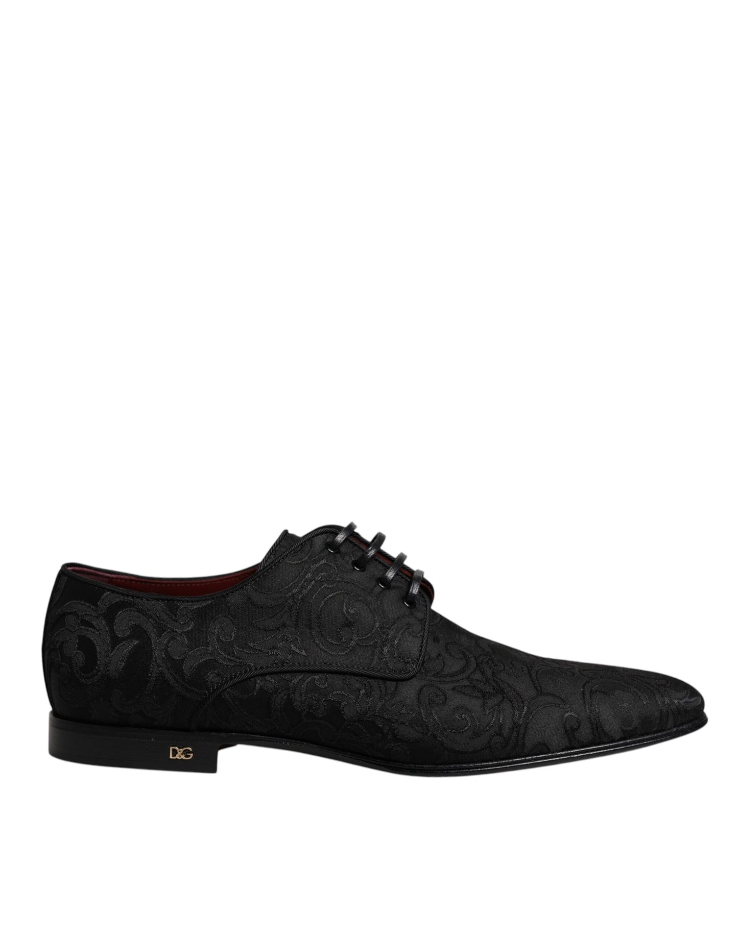 Dolce & Gabbana Black Jacquard Lace Up Derby Dress Shoes