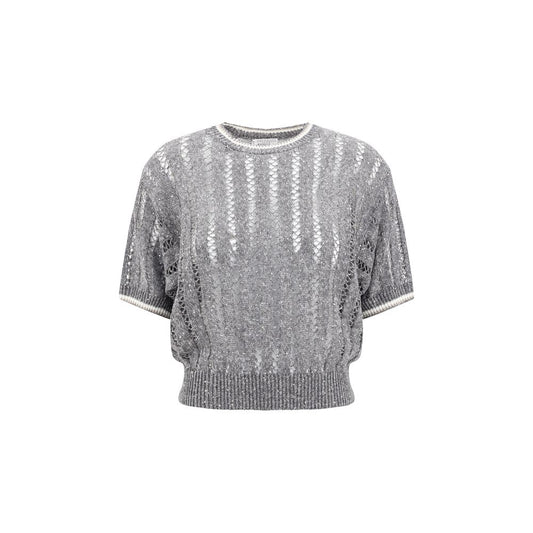 Brunello Cucinelli Openwork knit pattern Sweater with sequins