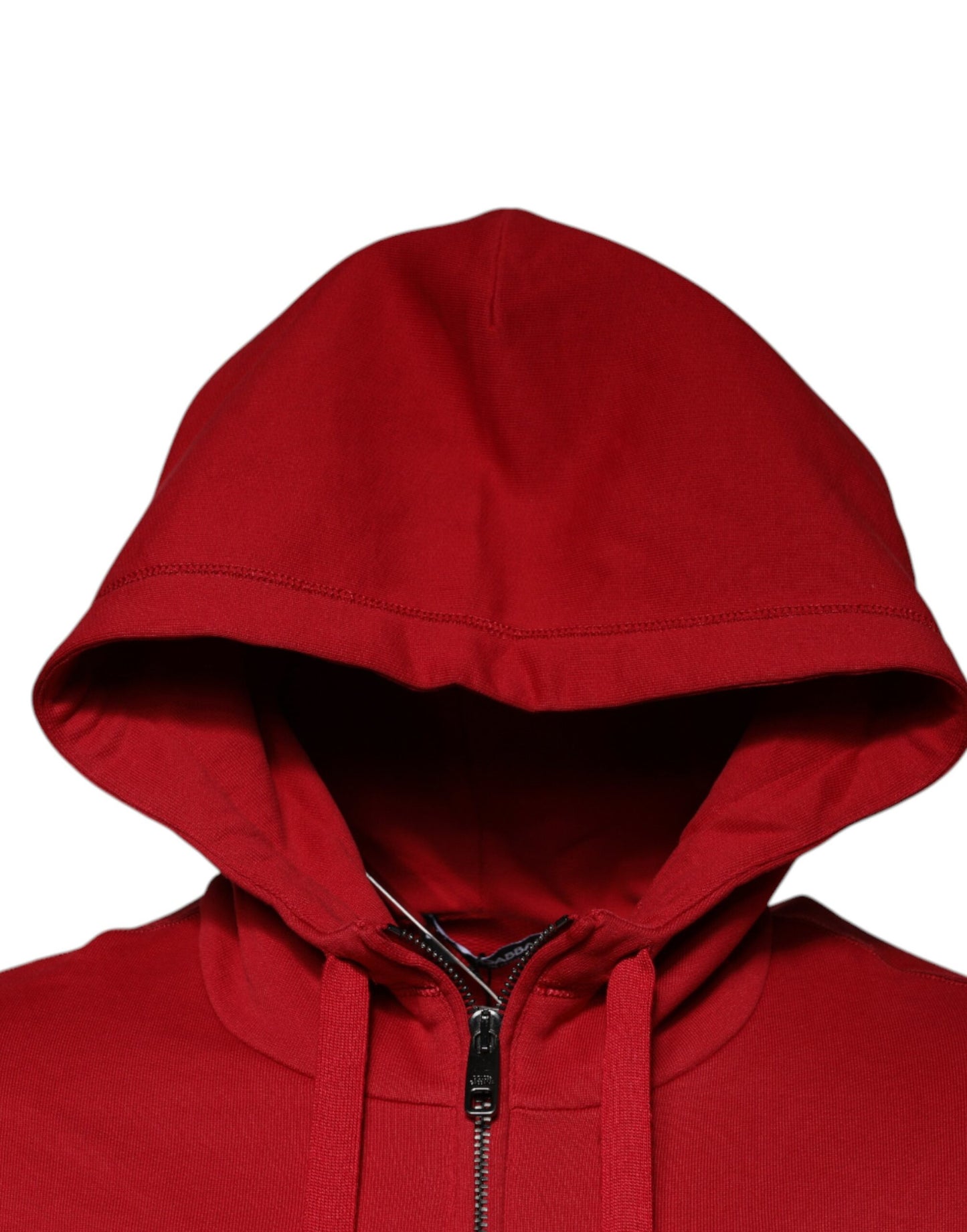 Dolce & Gabbana Red Logo Full Zip Hooded Sweatshirt Sweater