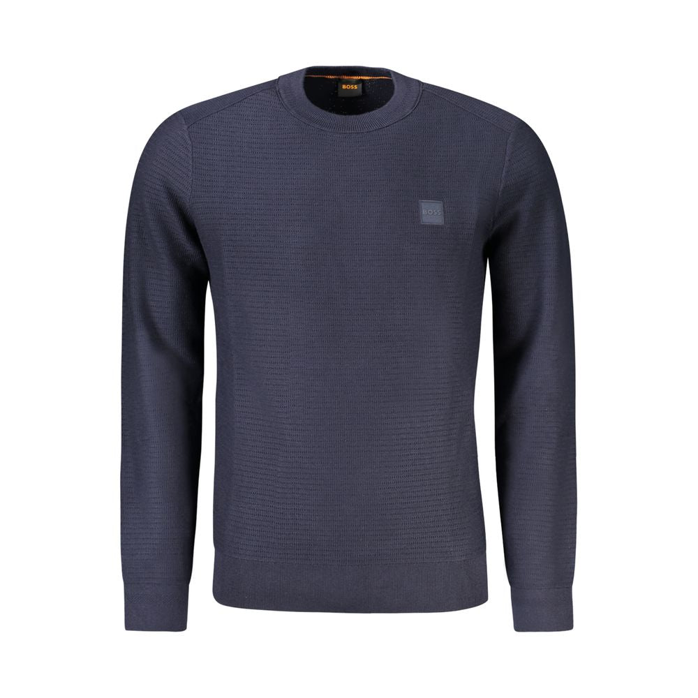 Hugo Boss Blue Cotton Men Sweater