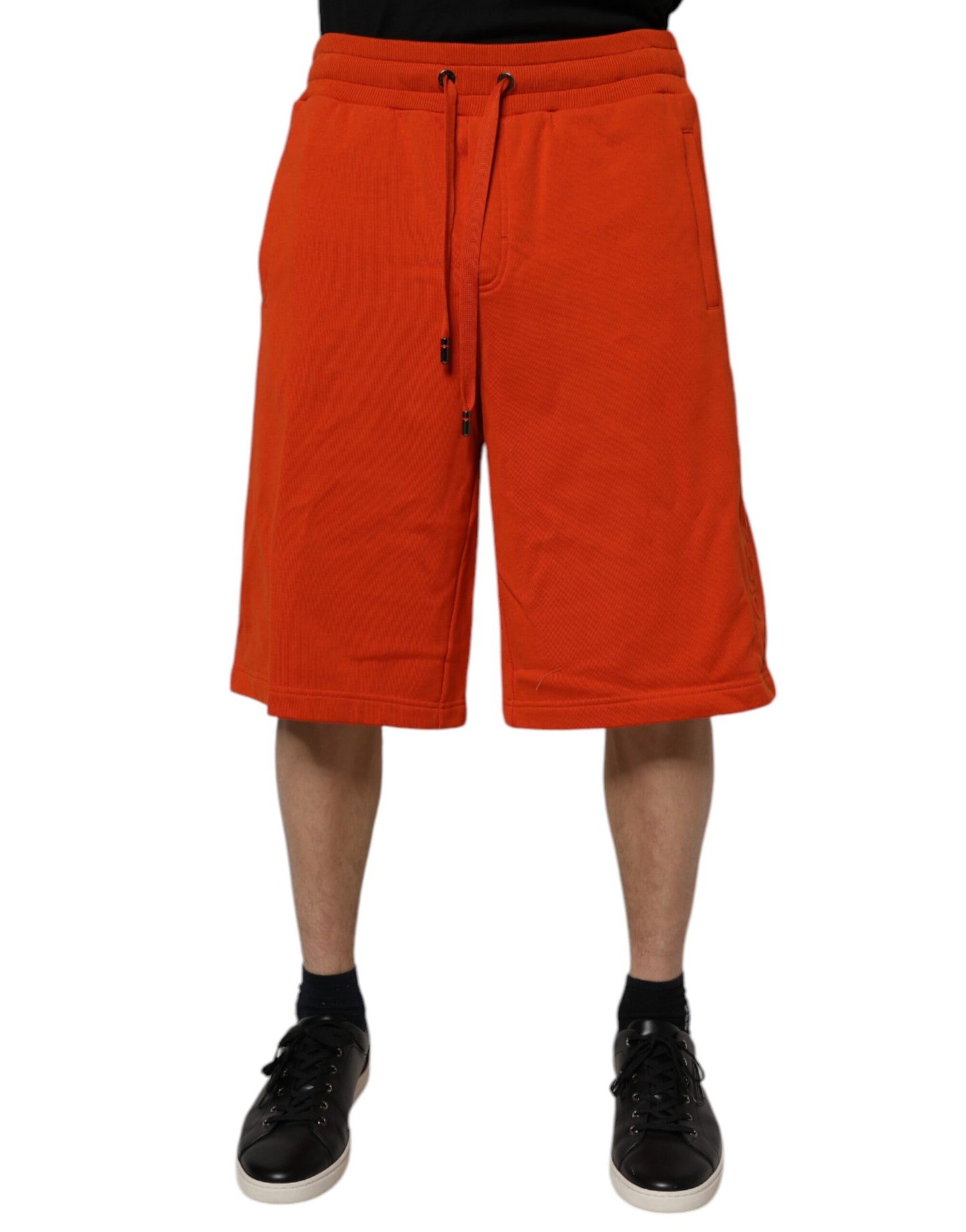 Dolce & Gabbana Red Cotton Blend Mid Waist Men Bermuda Shorts