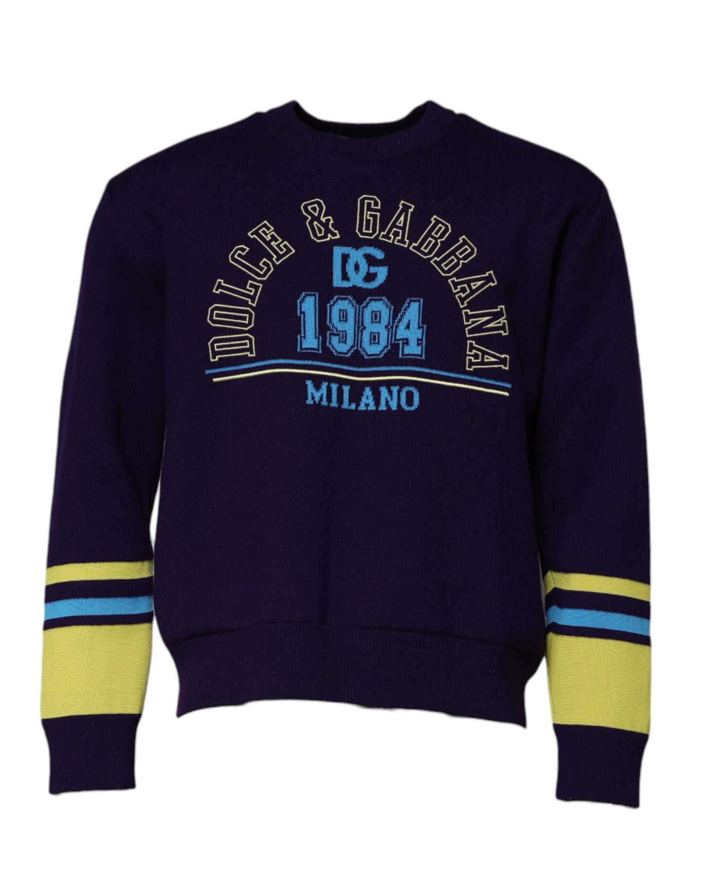 Dolce & Gabbana Blue 1984 Milano CrewNeck Sweatshirt Sweater