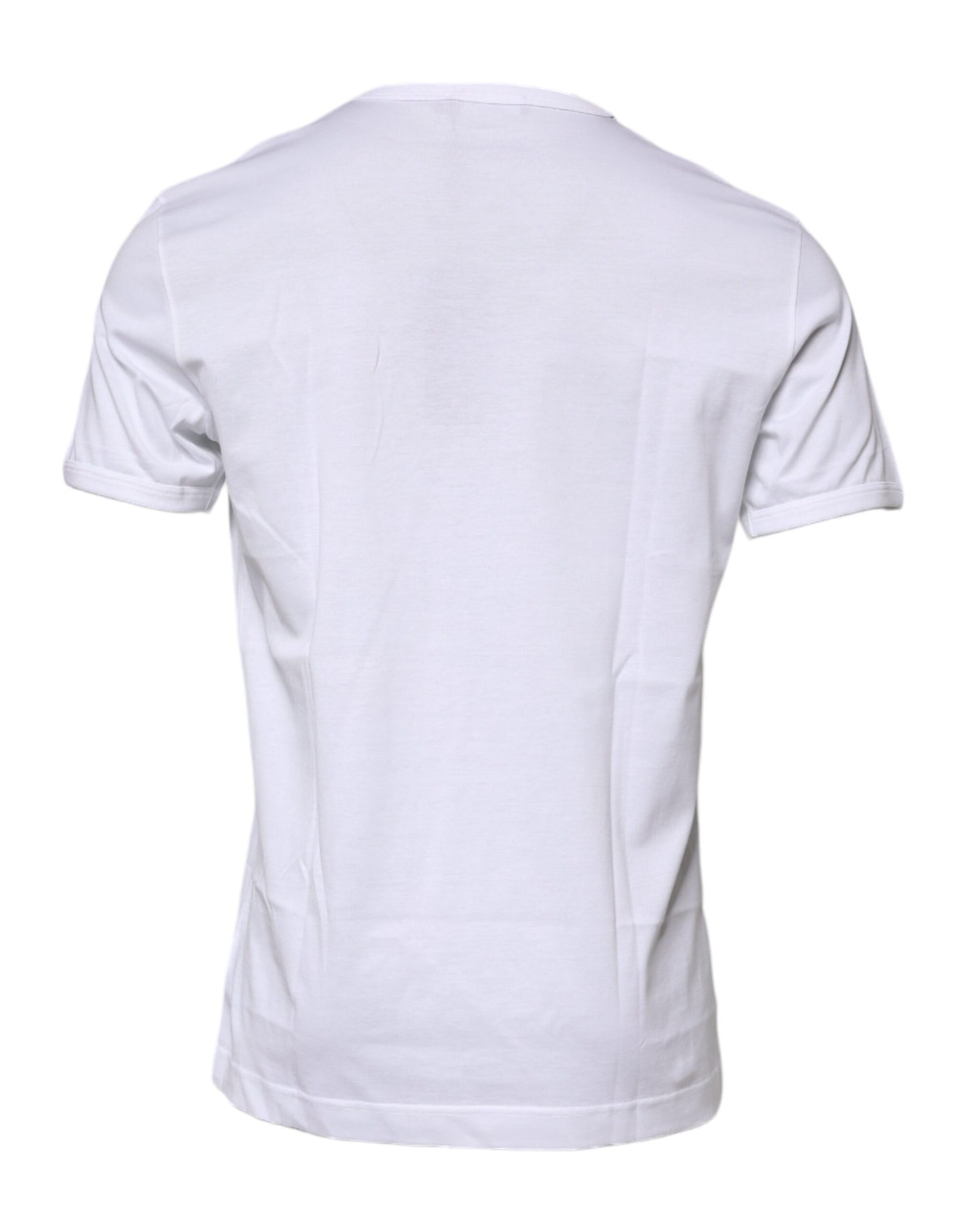 Dolce & Gabbana White Cotton Crew Neck Short Sleeves T-shirt