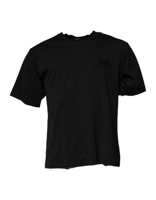 Dolce & Gabbana Black DG Logo Cotton Crew Neck T-shirt