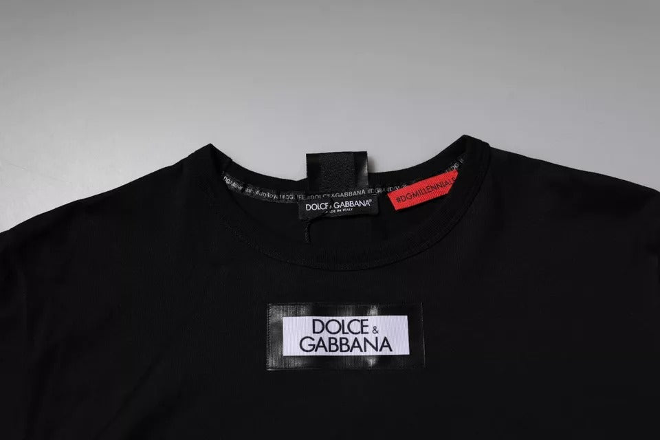 Dolce & Gabbana Black #DGMILLENNIALS Cotton Crew Neck T-shirt