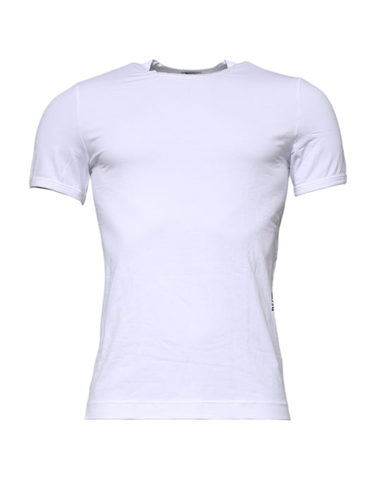 Dolce & Gabbana White Cotton Stretch Crew Neck Underwear T-shirt