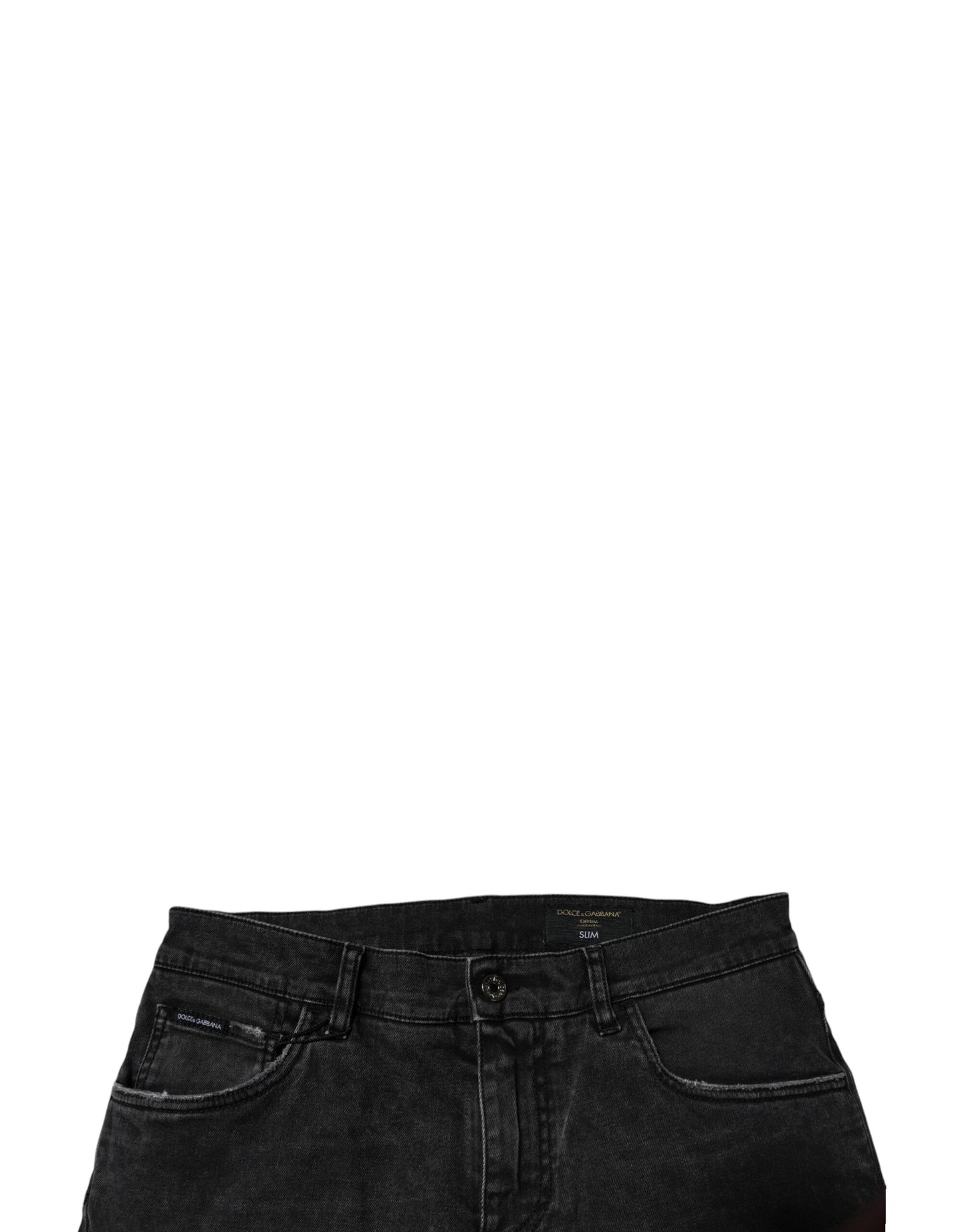 Dolce & Gabbana Black Cotton Stretch Skinny Men Denim Jeans