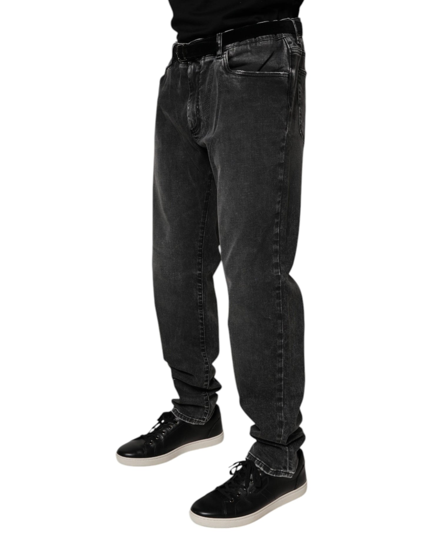 Dolce & Gabbana Black Cotton Stretch Skinny Men Denim Jeans