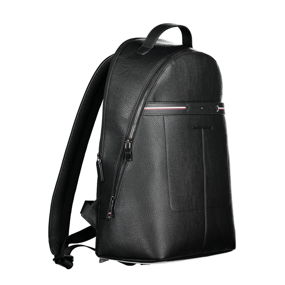 Tommy Hilfiger Black Polyethylene Men Backpack