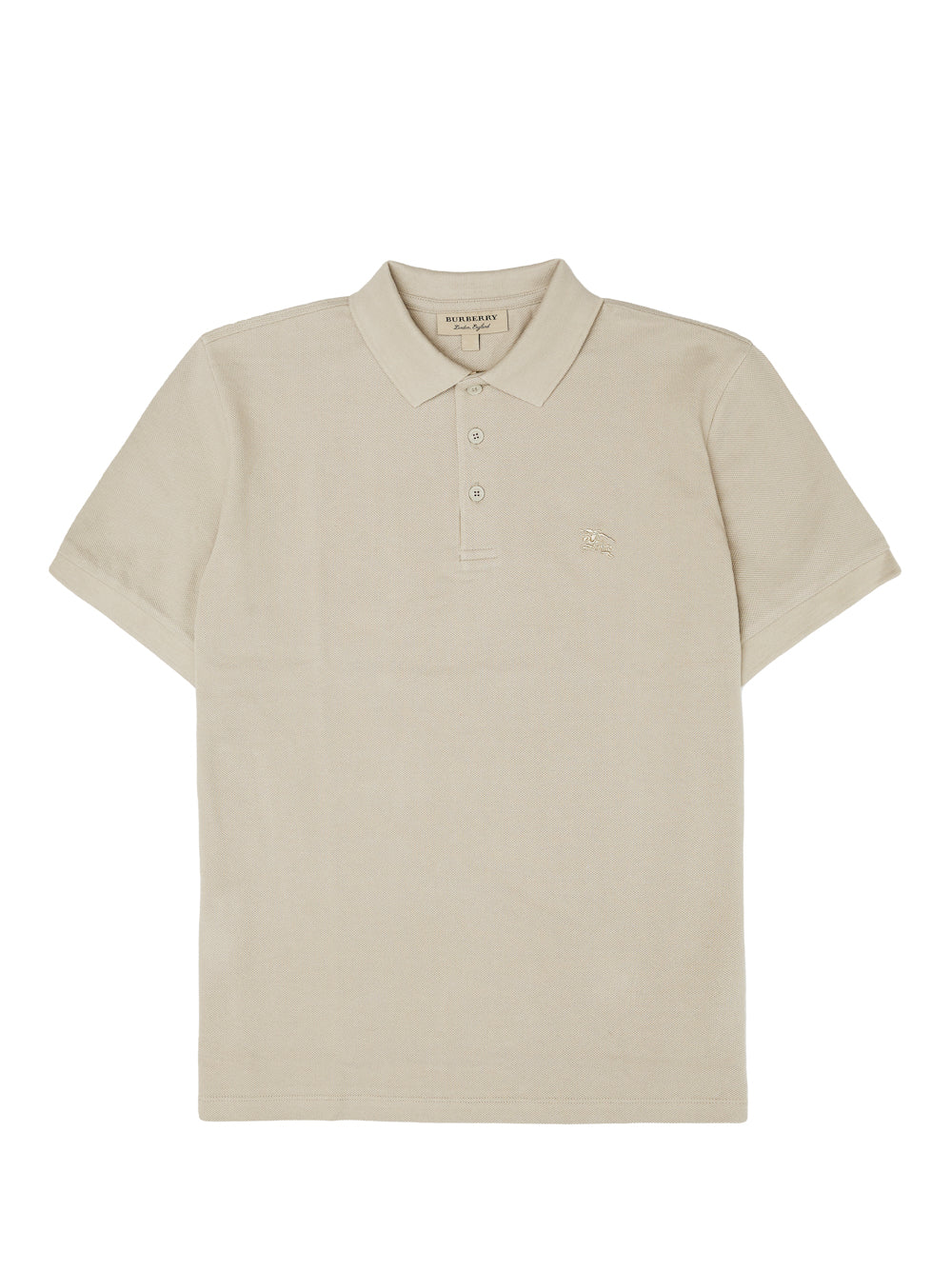 Burberry Pale Stone Cotton Collared Polo Shirt