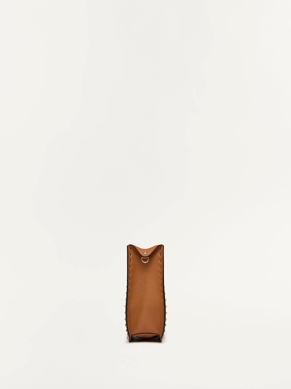 Valentino Garavani Brown Grainy Calf Hobo Rockstudt Bag