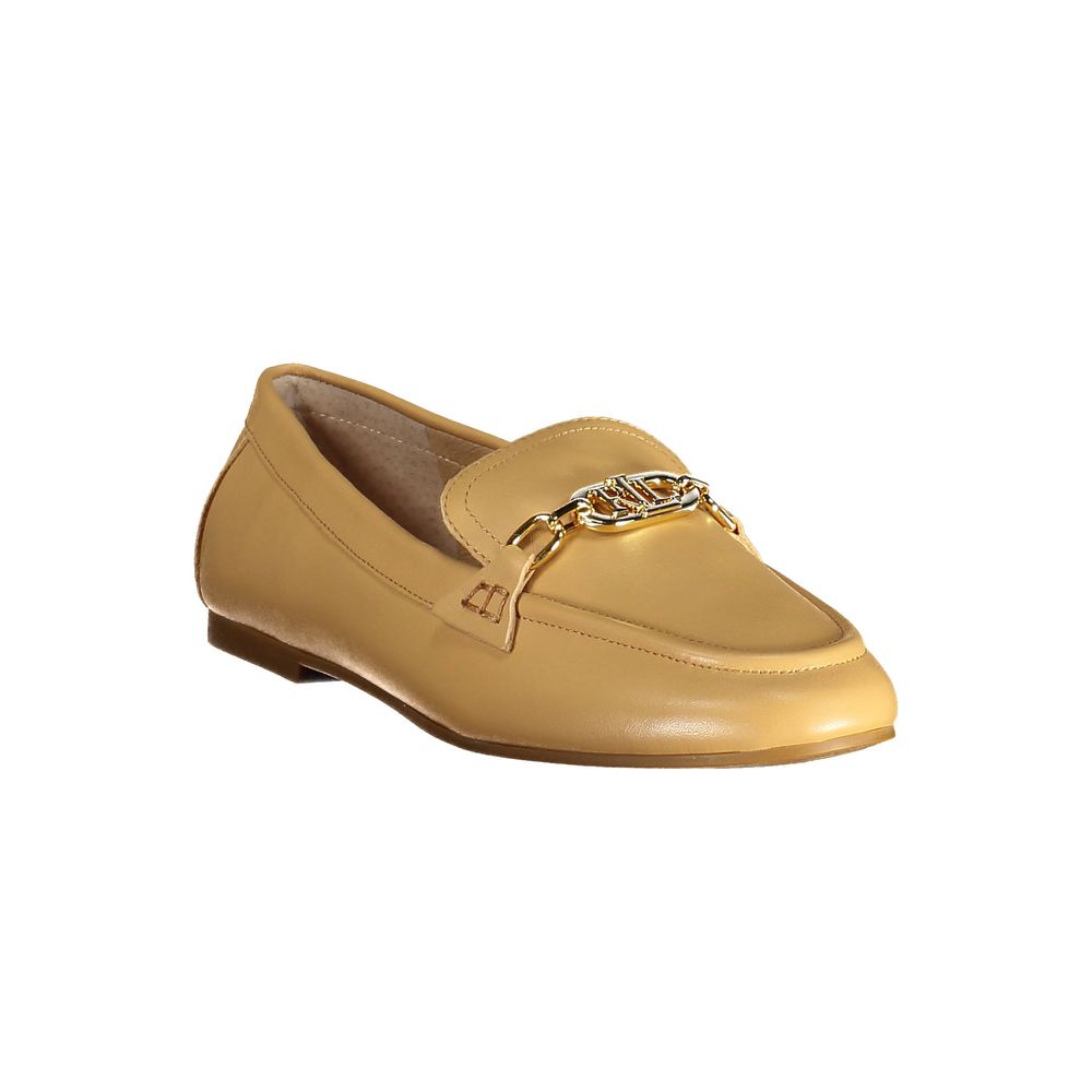 Ralph Lauren Beige Leather Flat Shoe