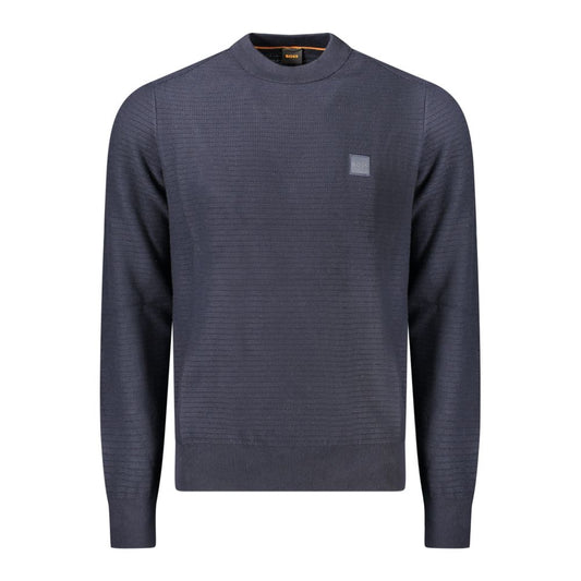 Hugo Boss Blue Cotton Men Sweater