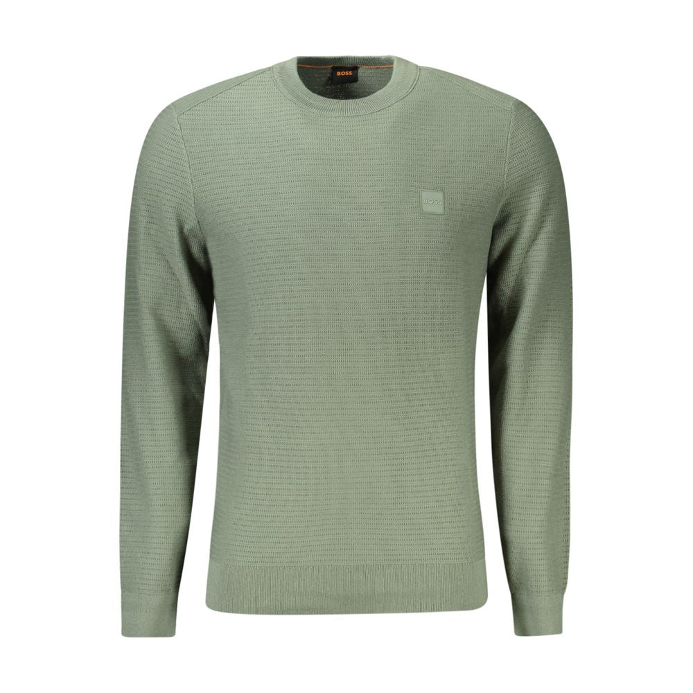 Hugo Boss Green Cotton Men Sweater